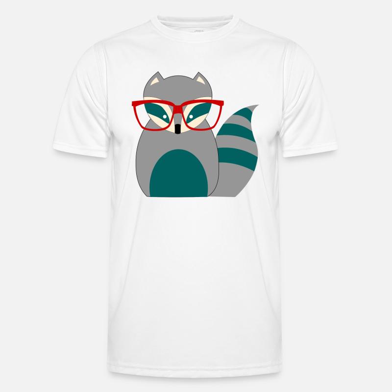 Waschbär Nerd Männer Funktions-T-Shirt