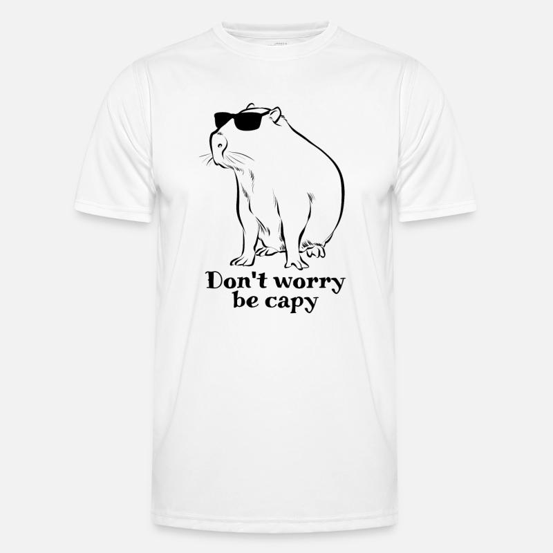 Don't worry be capy - Capybara drawing - sketch Männer Funktions-T-Shirt