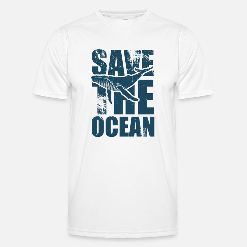 Save the ocean - Wal - Buckelwal - Geschenk Männer Funktions-T-Shirt