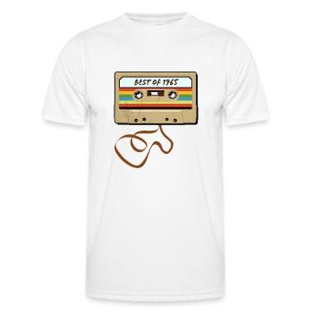 Cassette - Le meilleur de 1965 - Anniversaire - T-shirt sport Homme - blanc - Devant - AI Model Male 178 dark (178cm)