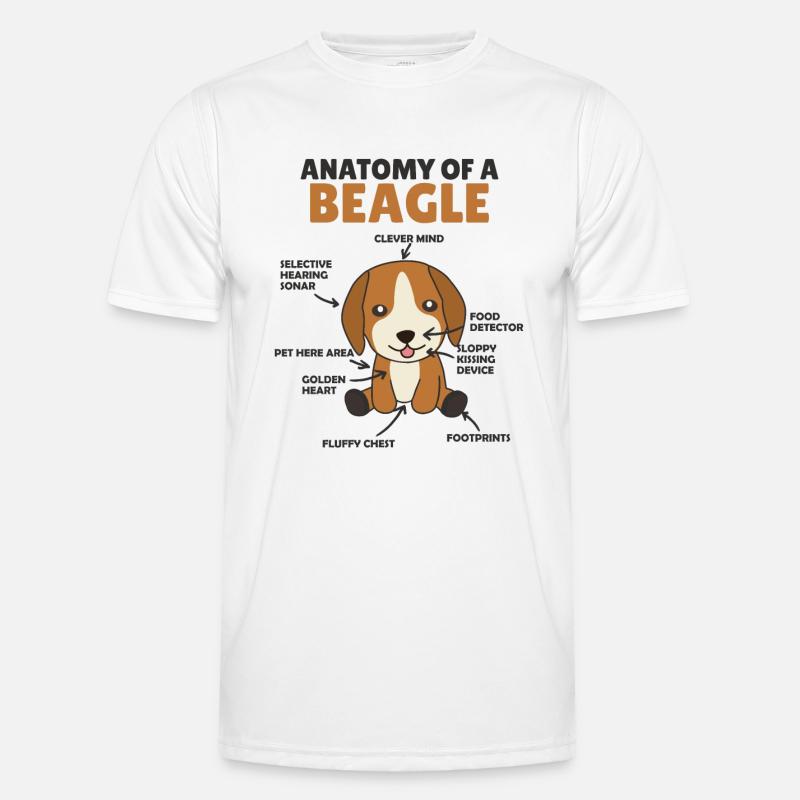 Anatomie d’un chien mignon beagle chiot T-shirt sport Homme
