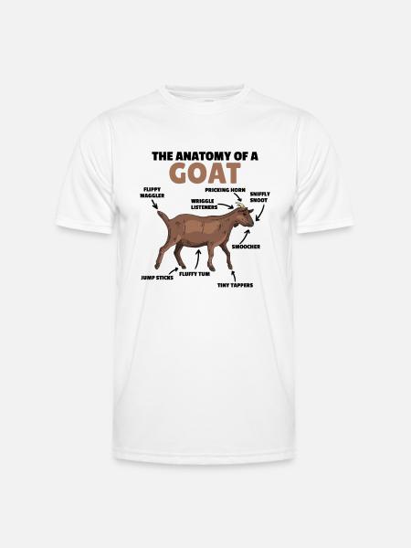 Anatomy of a goat cute goats explanation - Men's Functional T-Shirt - white