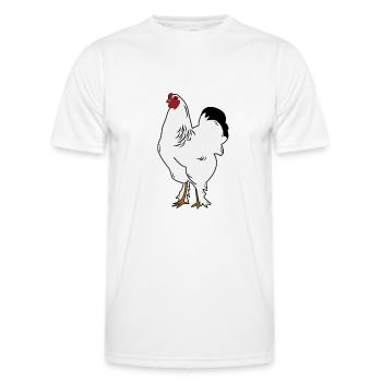 Brahma Rooster Poulet Drôle De Fermier Poulet - T-shirt sport Homme - blanc - Devant - AI Model Male 178 dark (178cm)