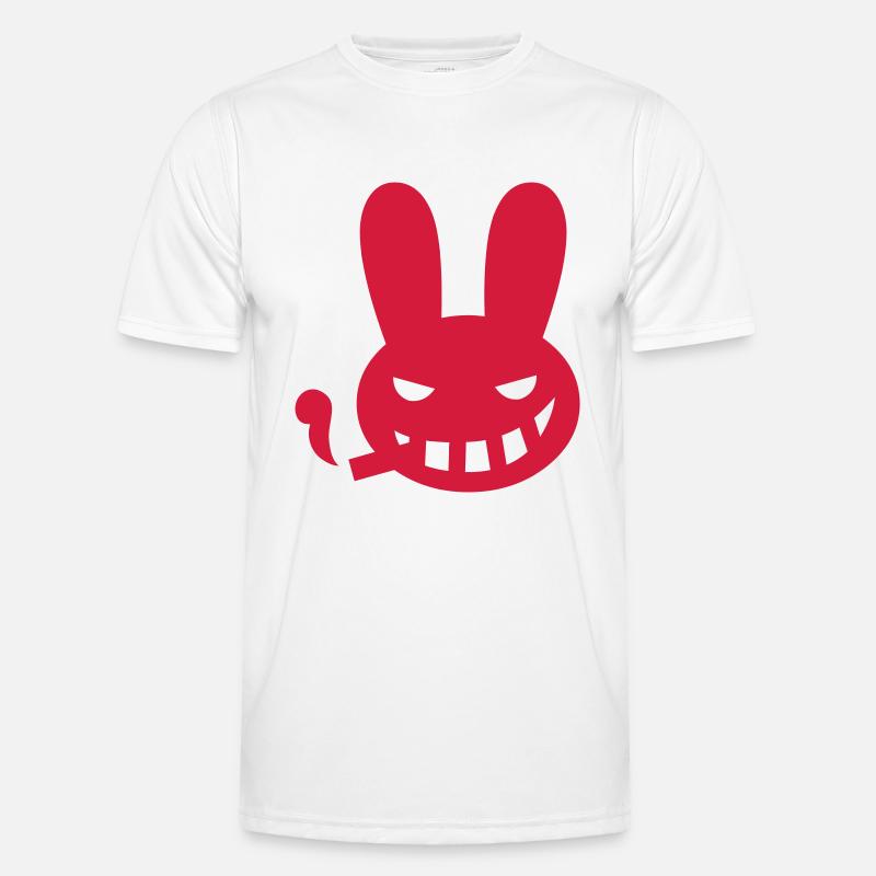smoking bunny rabbit halloween - Männer Funktions-T-Shirt - Weiß