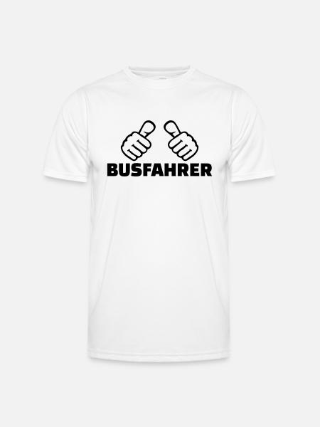 Busfahrer - Männer Funktions-T-Shirt - Weiß