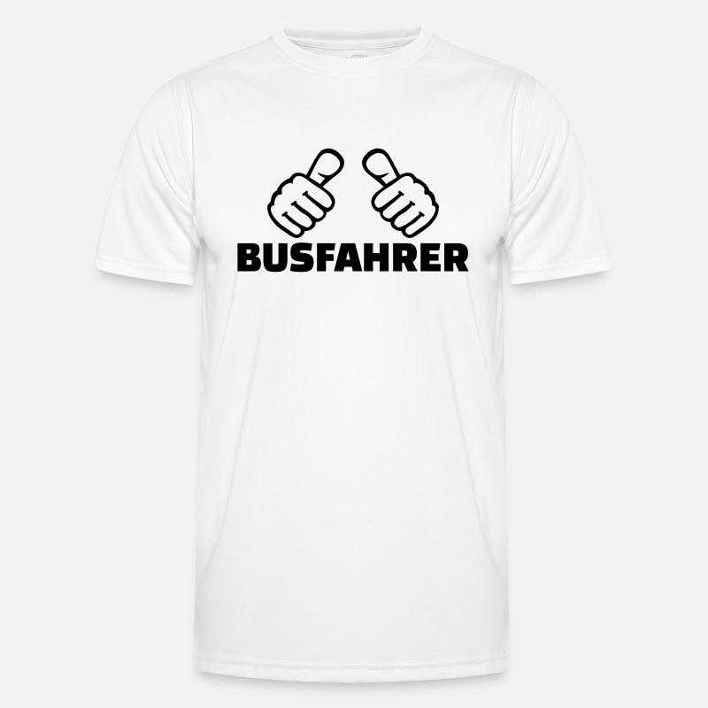 Busfahrer - Männer Funktions-T-Shirt - Weiß