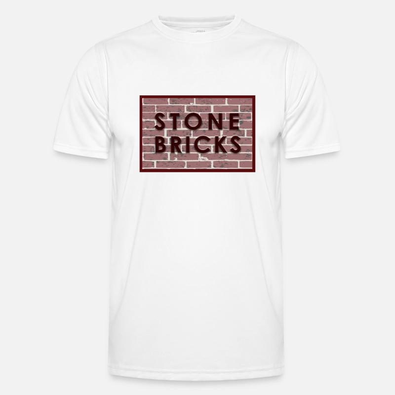 stone bricks - bricks - Men's Functional T-Shirt - white