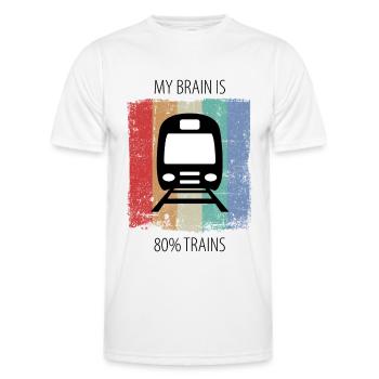 Train Railway Railroad Worker Trains Train Driver - Men's Functional T-Shirt - white - Front - AI Model Male 178 dark (178cm)