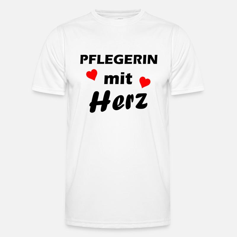 Pflegerin mit Herz Männer Funktions-T-Shirt
