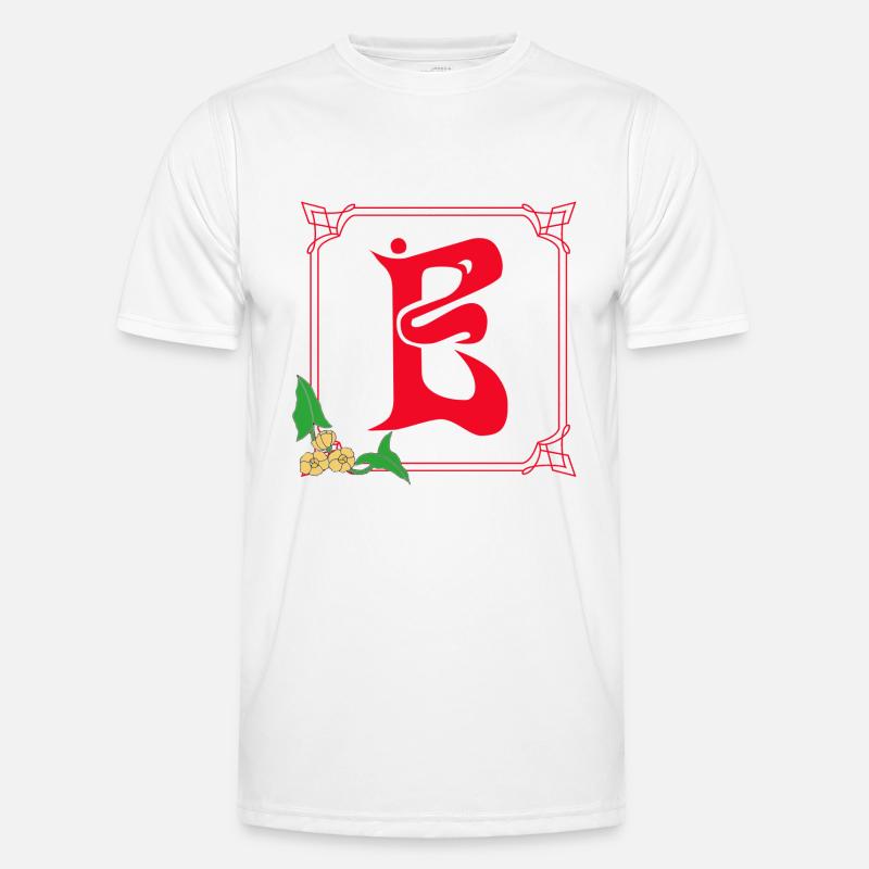 jugendstil e rot - Männer Funktions-T-Shirt - Weiß