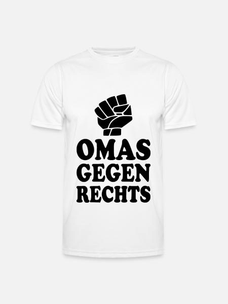 Omas gegen rechts - Männer Funktions-T-Shirt - Weiß