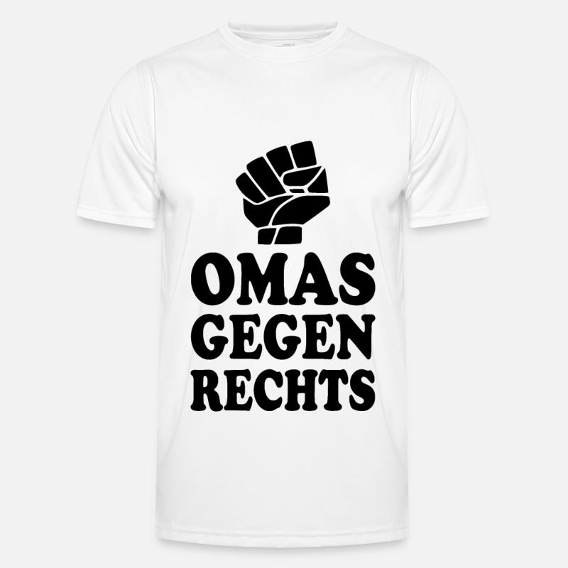 Omas gegen rechts - Männer Funktions-T-Shirt - Weiß