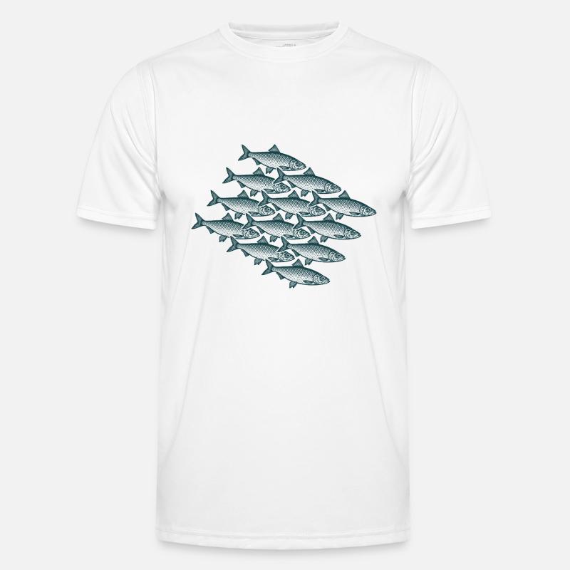 Schwarm Intelligenz - Hering Schwarm - Männer Funktions-T-Shirt - Weiß