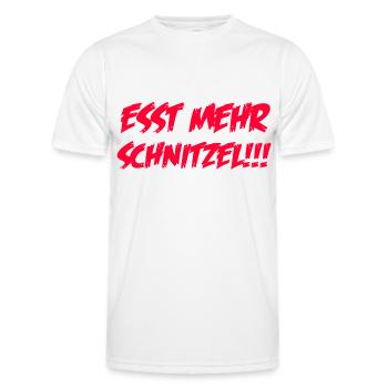 Schnitzel Spruch - Männer Funktions-T-Shirt - Weiß - Vorne - AI Model Male 178 dark (178cm)