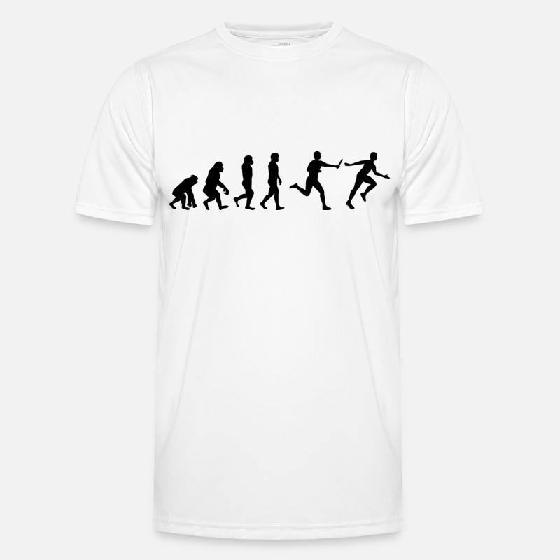 Staffellauf Athlet Leichtathletik Evolution - Männer Funktions-T-Shirt - Weiß