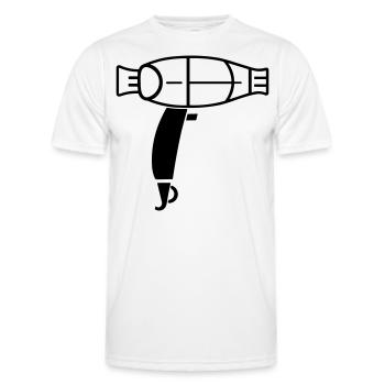 Hair dryer - Men's Functional T-Shirt - white - Front - AI Model Male 178 dark (178cm)