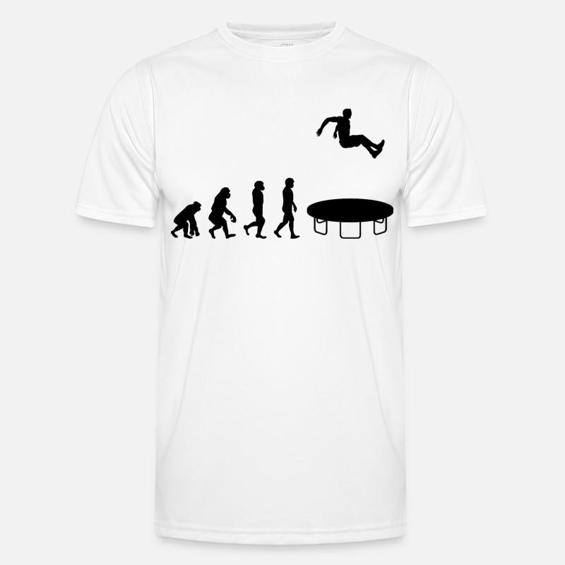 Trampoline Jumper Jumping Gymnastics Evolution - Men's Functional T-Shirt - white