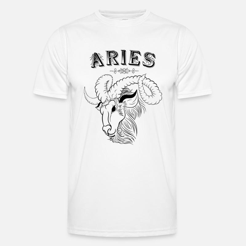 Aries Sternzeichen Widder - Männer Funktions-T-Shirt - Weiß