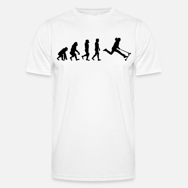Stunt Scooter Freestyle Scootering Evolution - Männer Funktions-T-Shirt - Weiß