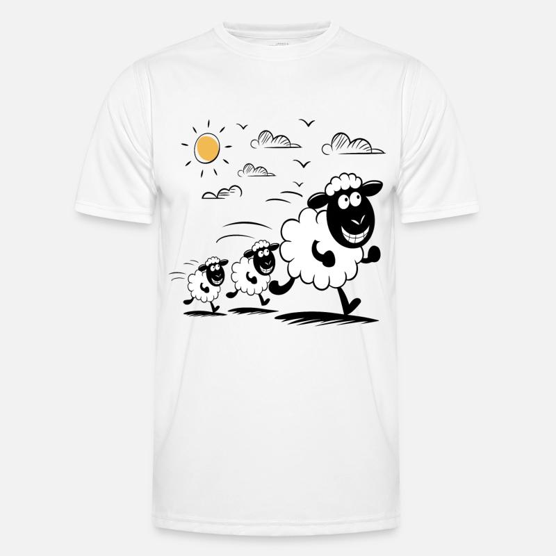 Funny Sheep Flock Animals Men's Functional T-Shirt