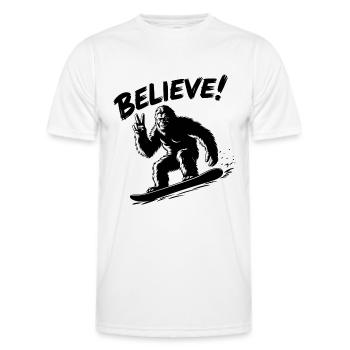 Sasquatch Bigfoot Snowboard Snowboarder - Männer Funktions-T-Shirt - Weiß - Vorne - AI Model Male 178 dark (178cm)