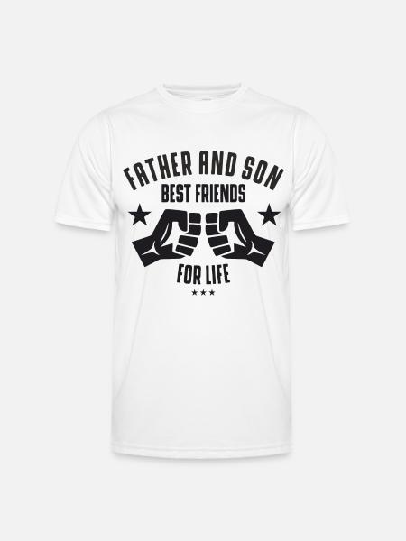 Father and Son best friends for life - Funktions-T-shirt herr - vit