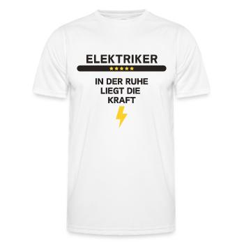 Électricien / La force réside dans le calme - T-shirt sport Homme - blanc - Devant - AI Model Male 178 dark (178cm)