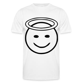 Emoji halo sketch black - Men's Functional T-Shirt - white - Front - AI Model Male 178 dark (178cm)