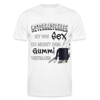 Motorradfahren ist wie Sex - Männer Funktions-T-Shirt - Weiß - Vorne - AI Model Male 178 dark (178cm)