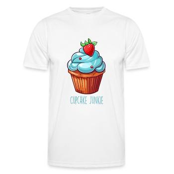 Cupcake Junkie Cupcakes Bonbons Produits de boulangerie - T-shirt sport Homme - blanc - Devant - AI Model Male 178 dark (178cm)