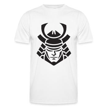 Casque de samouraï Logo Katana Épéiste - T-shirt sport Homme - blanc - Devant - AI Model Male 178 dark (178cm)