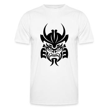 Casque de samouraï Logo Katana Épéiste - T-shirt sport Homme - blanc - Devant - AI Model Male 178 dark (178cm)