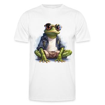 Cooler Frosch Frösche Lustige Tiere - Männer Funktions-T-Shirt - Weiß - Vorne - AI Model Male 178 dark (178cm)
