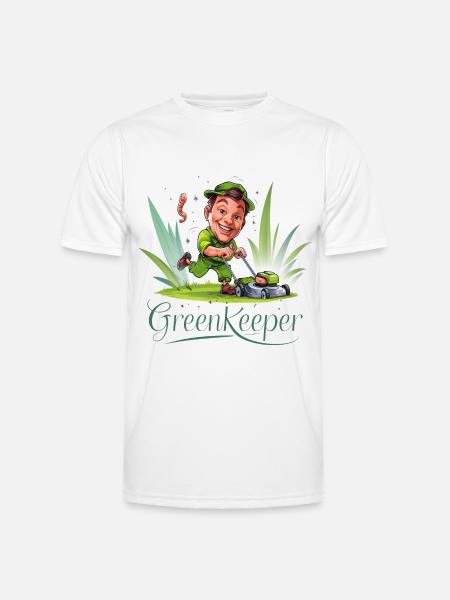 Greenkeeper Lawn Mower Gardener Garden Gift Idea - Men's Functional T-Shirt - white
