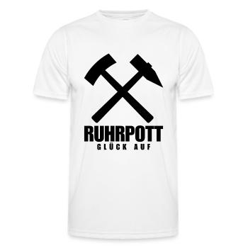 Ruhrpott Glück Auf Pott Bergbau Kohle - T-shirt sport Homme - blanc - Devant - AI Model Male 178 dark (178cm)