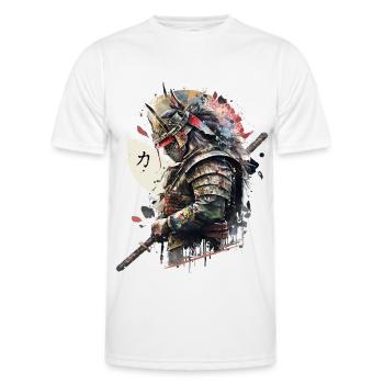 Samurai - Männer Funktions-T-Shirt - Weiß - Vorne - AI Model Male 178 dark (178cm)