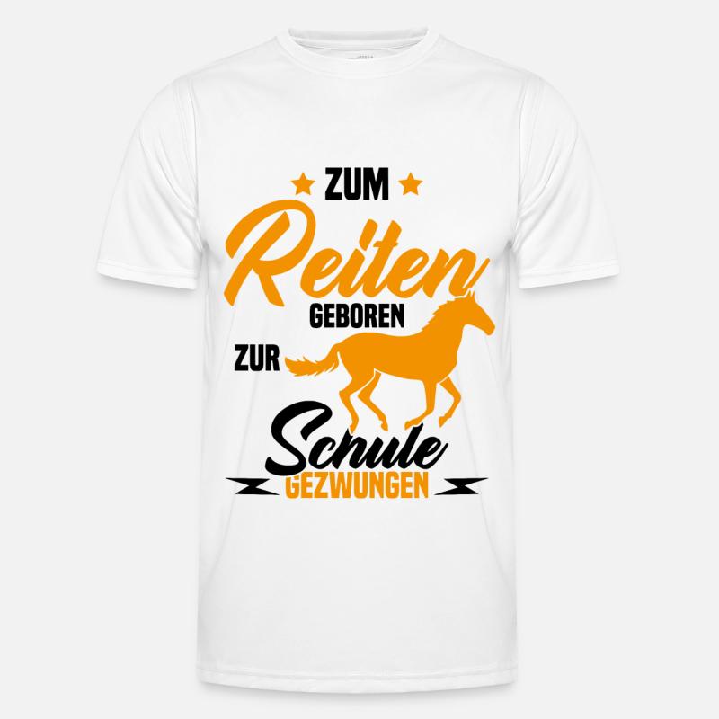 Né pour monter à cheval forcé à aller a l'école T-shirt sport Homme