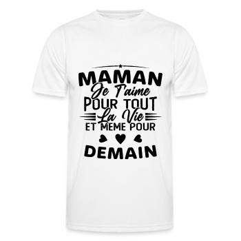 Maman je t'aime Mère Bébé Naissance Amour - T-shirt sport Homme - blanc - Devant - AI Model Male 178 dark (178cm)