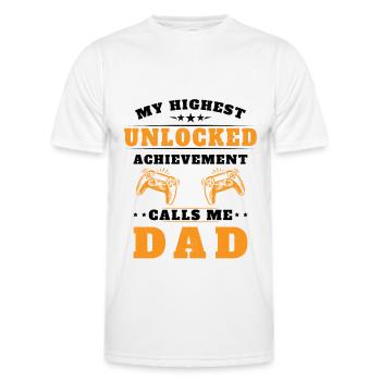 My highest unlocked success calls me dad - Men's Functional T-Shirt - white - Front - AI Model Male 178 dark (178cm)