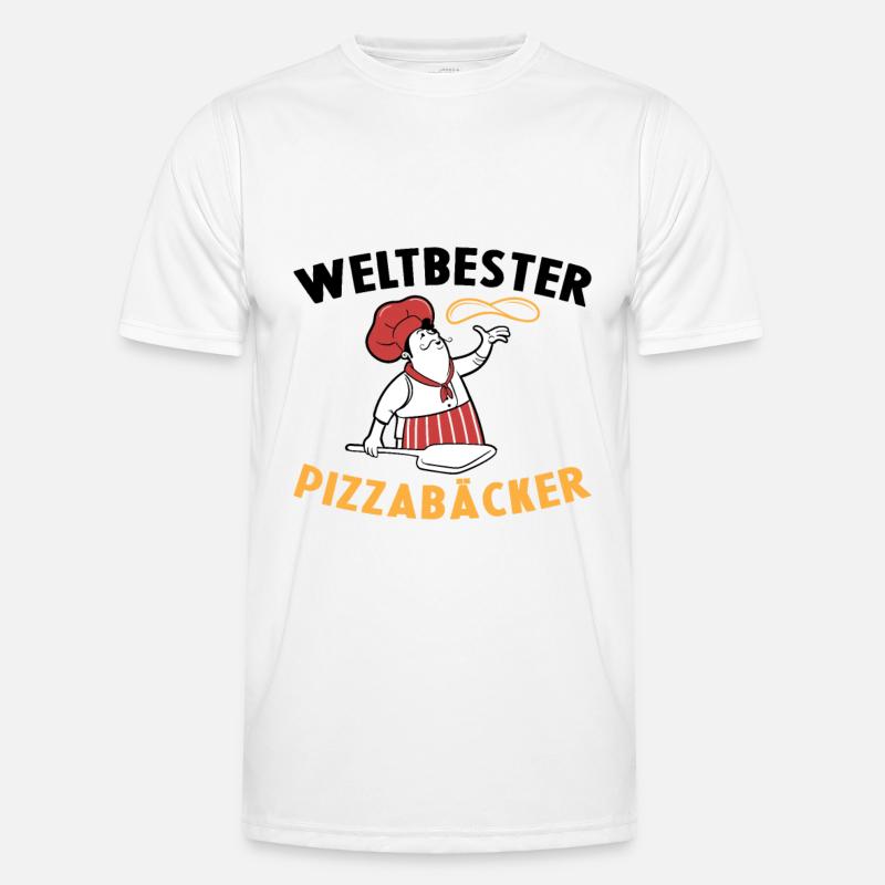 Weltbester Pizzabäcker Pizza Geschenkidee Kochen - Männer Funktions-T-Shirt - Weiß