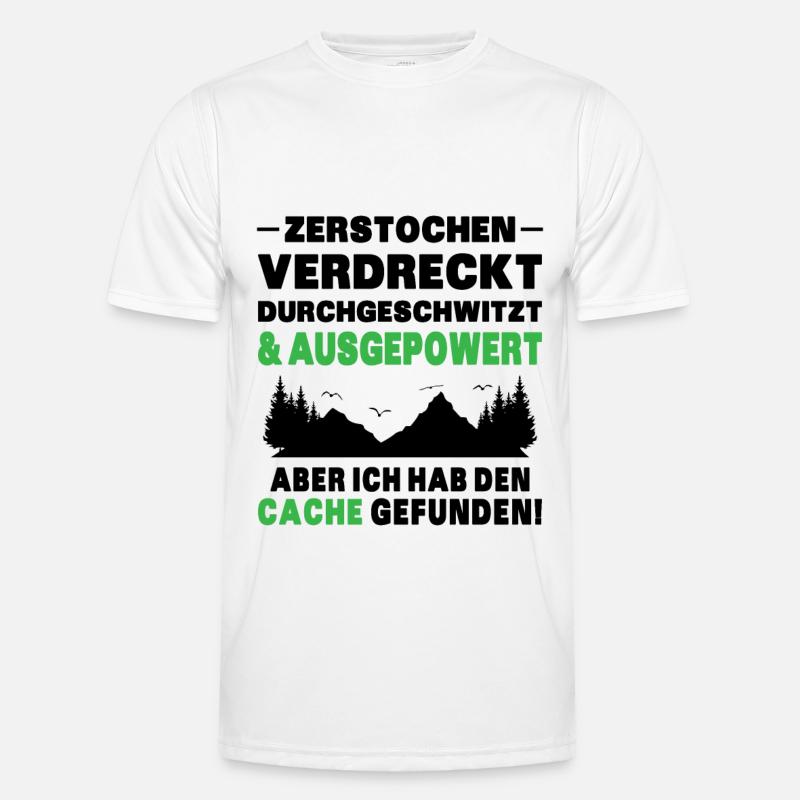 Gecache Geocaching Hobby Cache Männer Funktions-T-Shirt