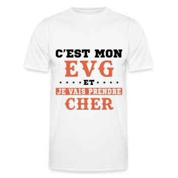 C'est Mon EVG Et Je Vais Prendre Cher, Futur Marié - T-shirt sport Homme - blanc - Devant - AI Model Male 178 dark (178cm)