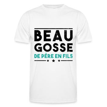 Beau Gosse De Père En Fils - T-shirt sport Homme - blanc - Devant - AI Model Male 178 dark (178cm)