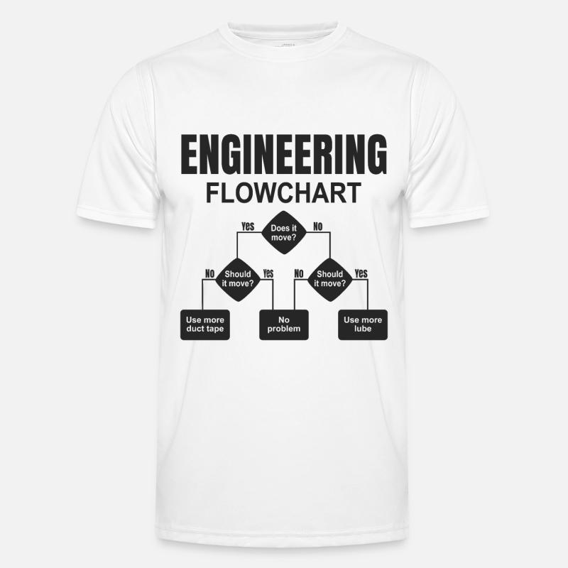Engineering Flowchart Engineer - Men's Functional T-Shirt - white