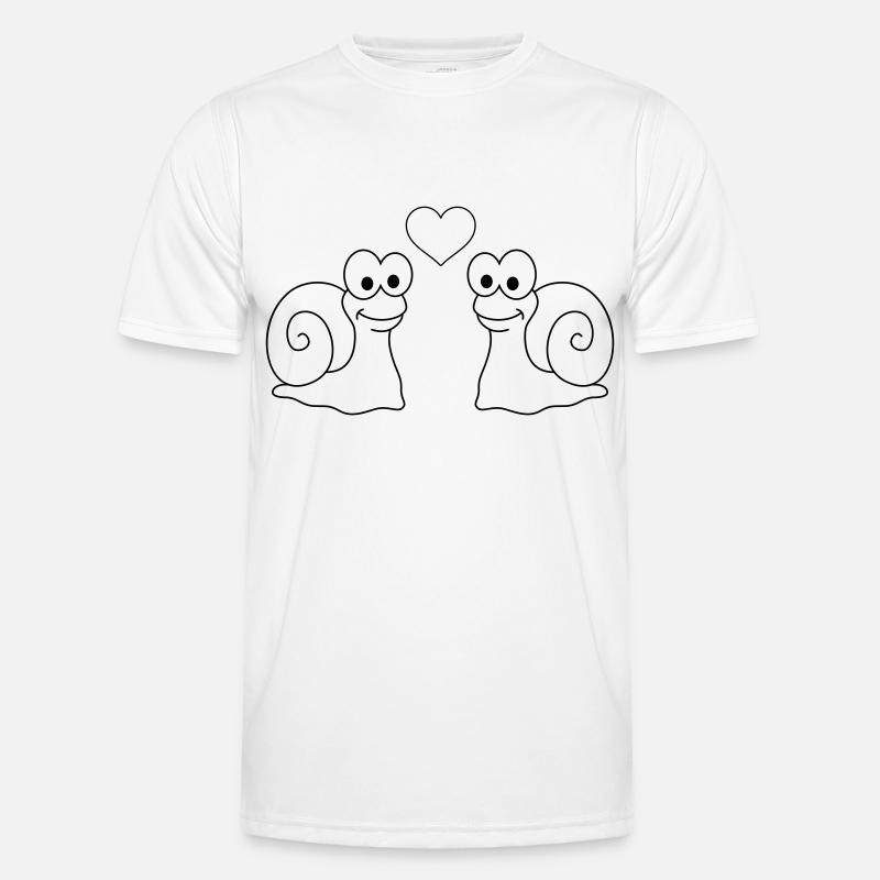 Snail Comic Couple Love - Men's Functional T-Shirt - white