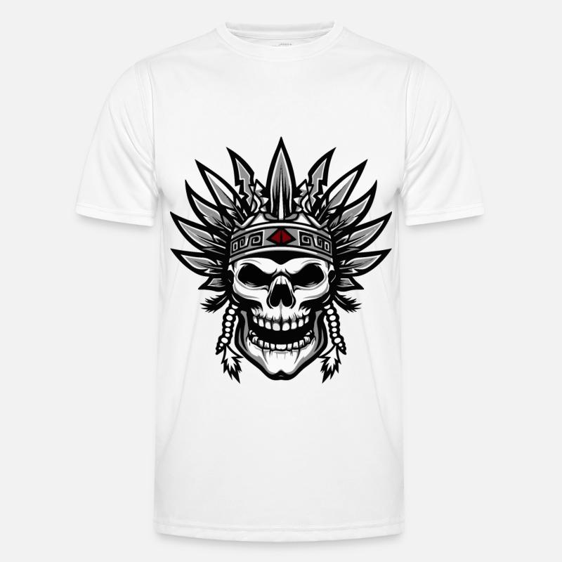 Chef Apache Skull Indien T-shirt sport Homme