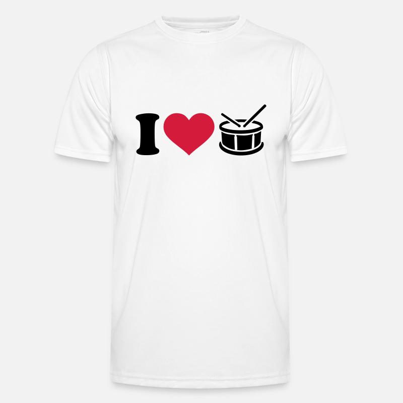 I love Drum - Men's Functional T-Shirt - white