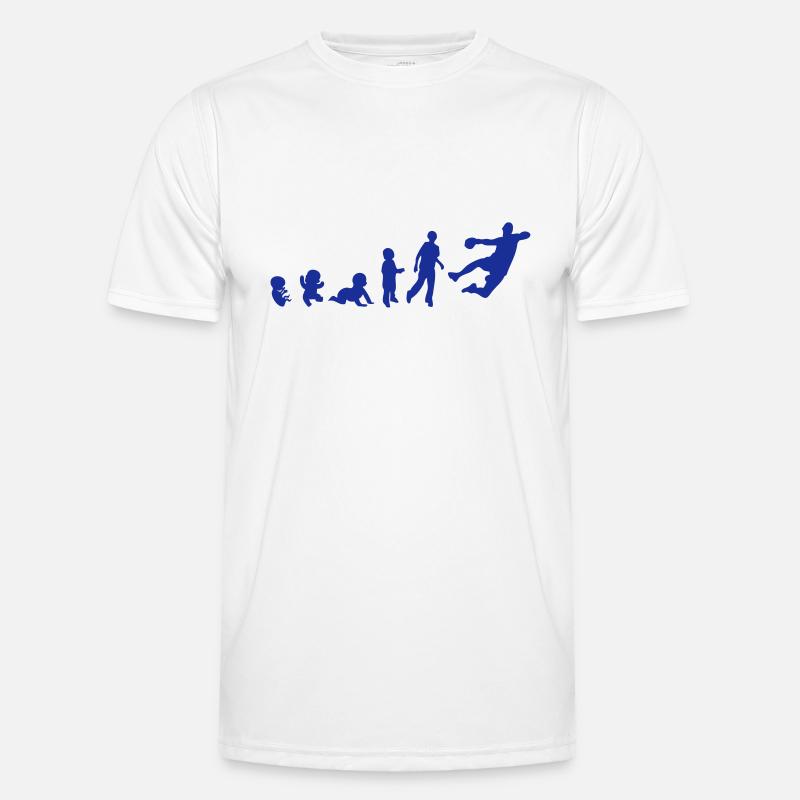 Handball-Sport-Evolution der Menschenrechte - Männer Funktions-T-Shirt - Weiß
