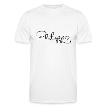 Philipp Name Vorname Herzdekor - Männer Funktions-T-Shirt - Weiß - Vorne - AI Model Male 178 dark (178cm)