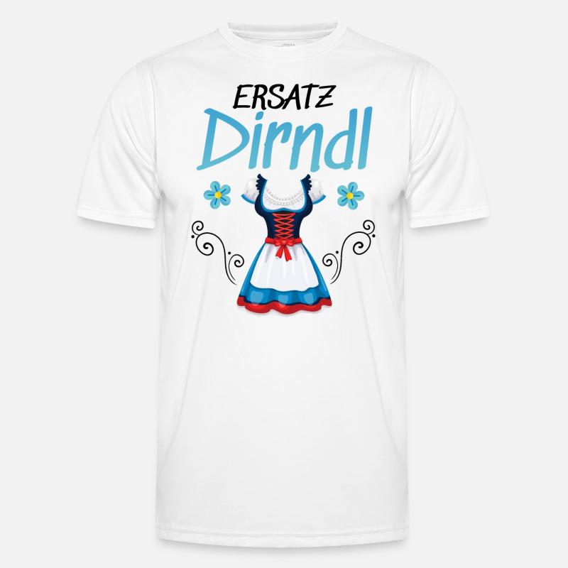 Dirndl Ersatz - Männer Funktions-T-Shirt - Weiß